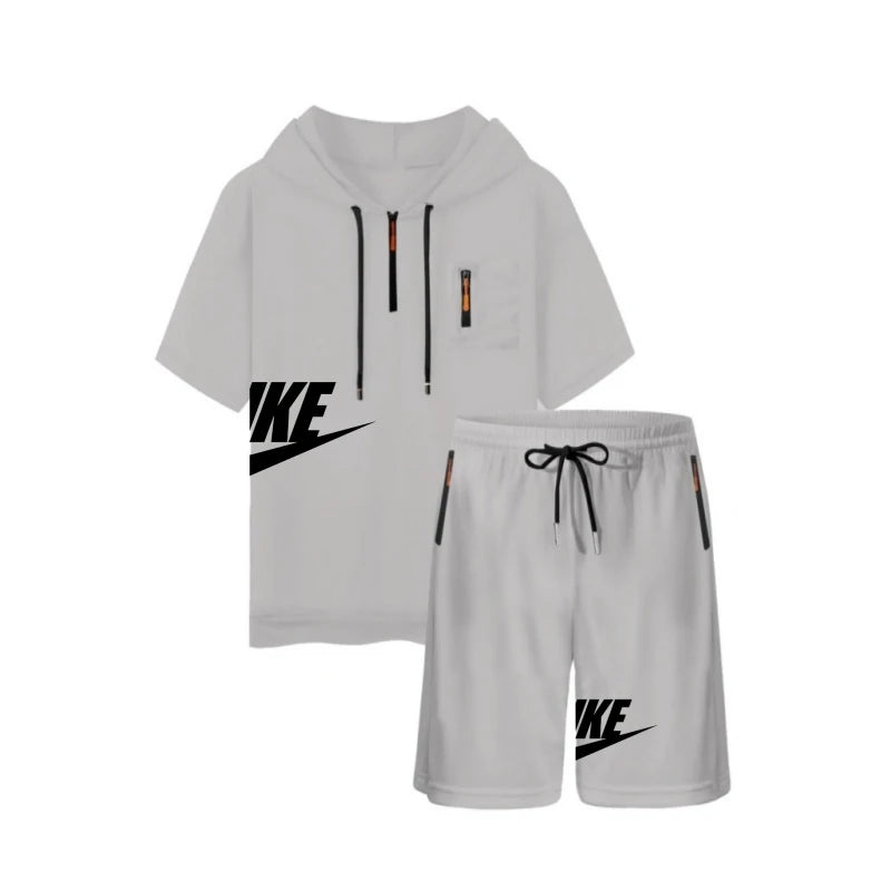 Men’s Summer Sportswear Set – T-Shirt & Shorts