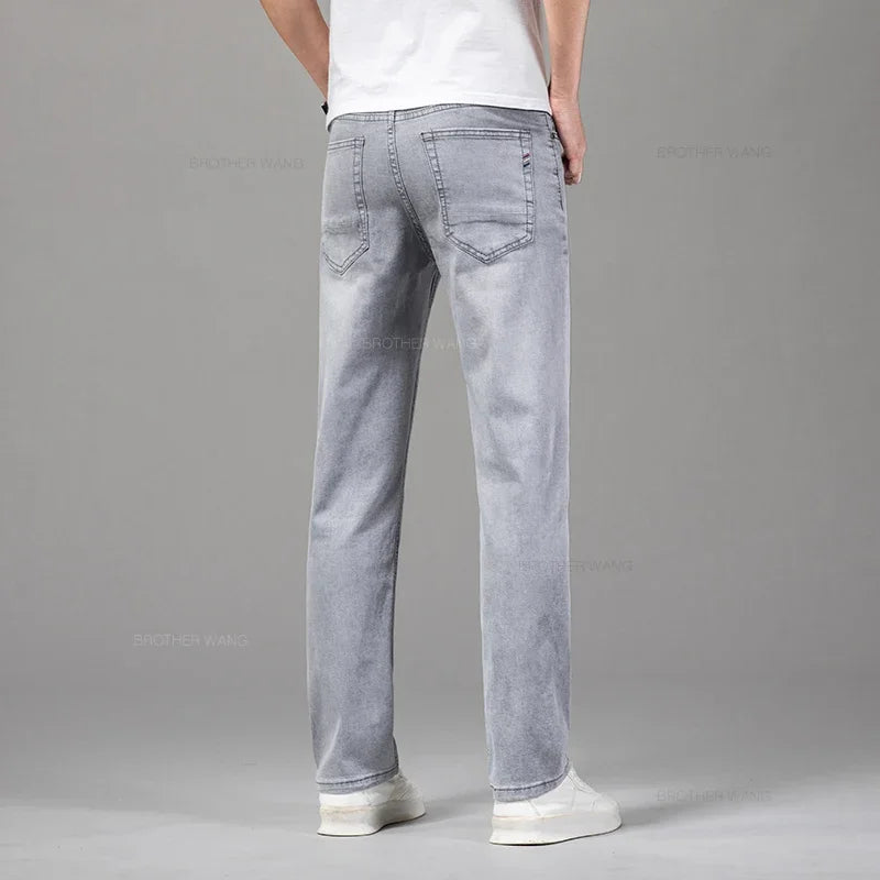 Men’s Slim Cotton Stretch Jeans – Gray