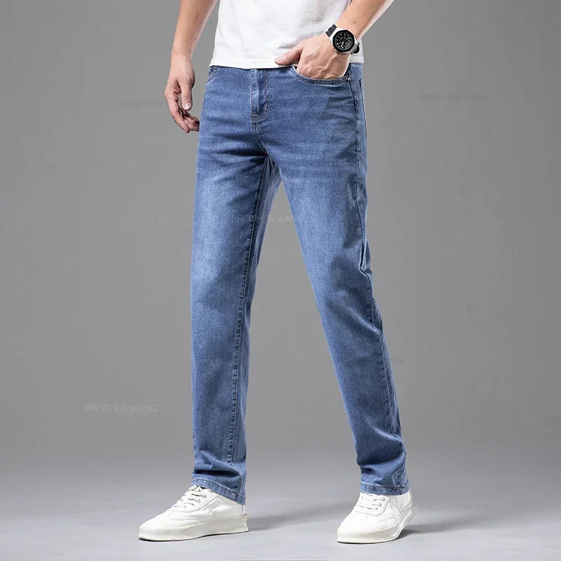 Men’s Slim Cotton Stretch Jeans – Gray