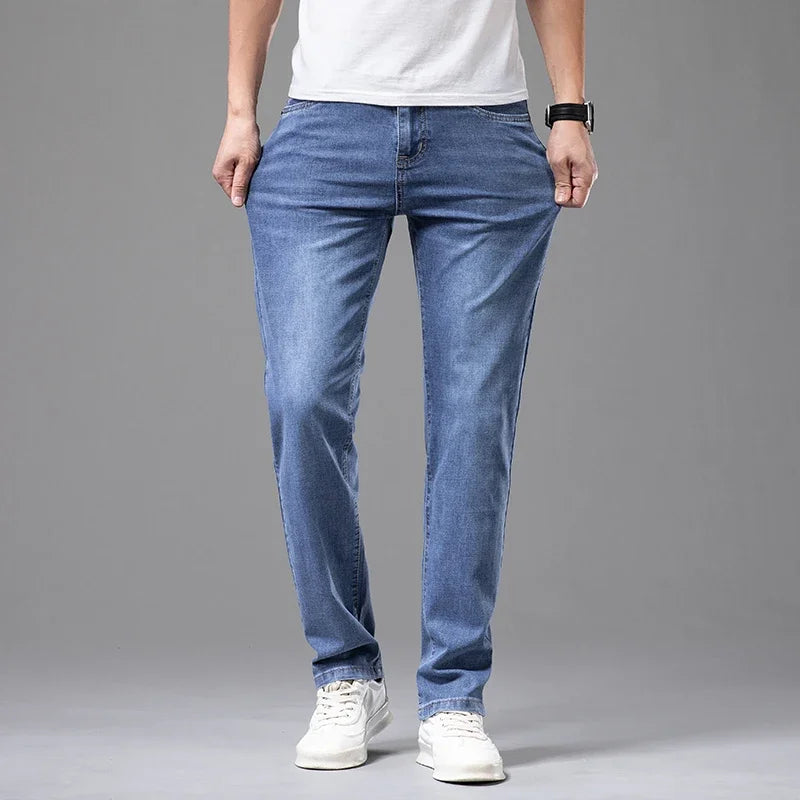 Men’s Slim Cotton Stretch Jeans – Gray