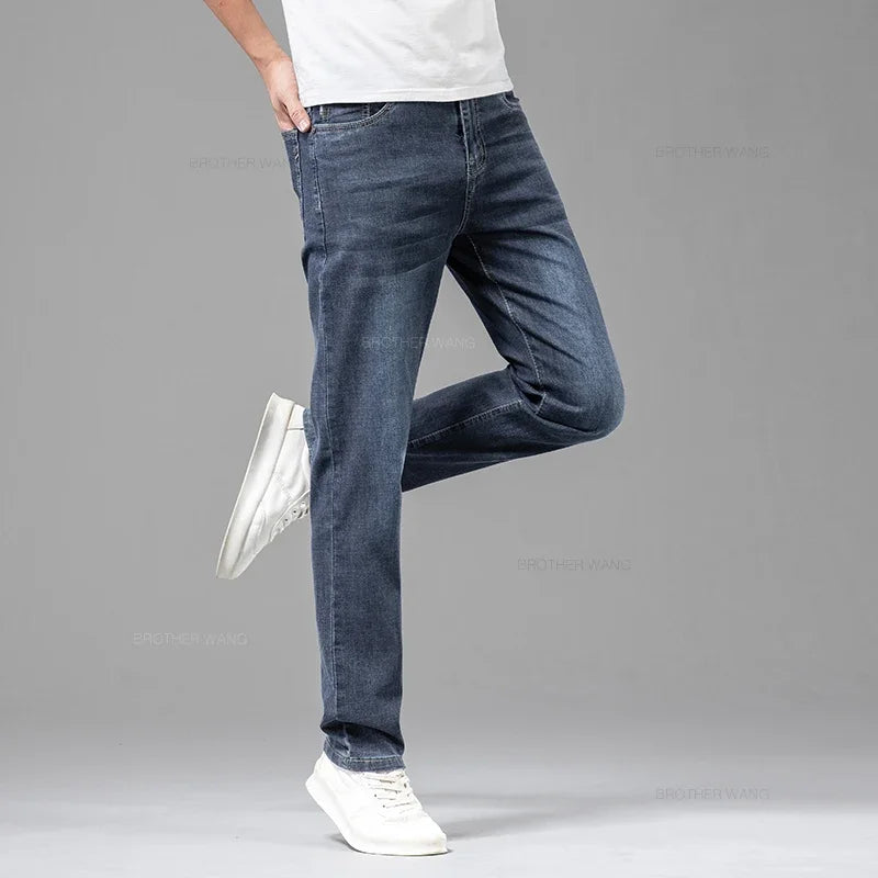 Men’s Slim Cotton Stretch Jeans – Gray